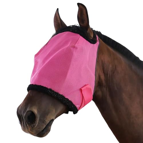 SHINROAD Equine Gesichtsschutz für Pferde, Sonnenschutz, UV-Halbabdeckung für Pferde, verstellbar, atmungsaktiv, Netzstoff, Reitsport mit stabilen Riemen, ideales Reiten, Weiden, Rosenrot von SHINROAD