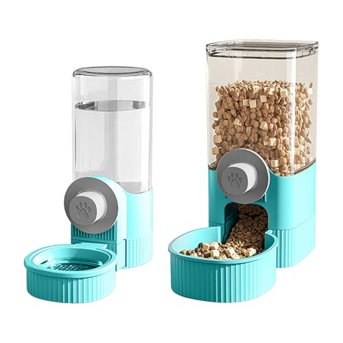 SHINROAD Geruchloser Futterspender für Haustiere, Toplader, Katzenwasser, 2 Stück/Set, zum Aufhängen, automatischer Käfig-Futterstation, für Welpen, Katzen, Kaninchen, Blau von SHINROAD