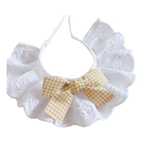 SHINROAD Handgefertigter Haustier-Schal, Spitze, Lätzchen, Halsband, verstellbares Bandana mit Schleife, für Haustiere, Zubehör, Geburtstage, besondere Anlässe, niedliches Design, Katzen, Gelb, Größe SHINROAD Handgefertigter Haustier-Schal, Spitze, Lätzchen, Halsband, verstellbares Bandana mit Schleife, für Haustiere, Zubehör, Geburtstage, besondere Anlässe, niedliches Design, Katzen, Gelb, Größe von SHINROAD