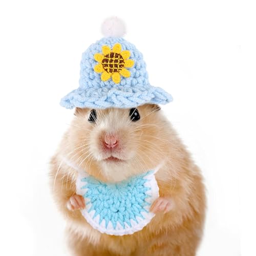 SHINROAD Handgewebtes Polyester-Fleece-Hamstermützen-Set, winziges gestricktes Bandana für kleine Tiere, verstellbares Verkleidungs-Kostüm, Zubehör, Hamster, Meerschweinchen, niedliches F SHINROAD Handgewebtes Polyester-Fleece-Hamstermützen-Set, winziges gestricktes Bandana für kleine Tiere, verstellbares Verkleidungs-Kostüm, Zubehör, Hamster, Meerschweinchen, niedliches F von SHINROAD