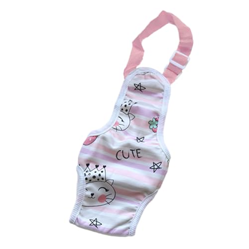 SHINROAD Haustier-Unterwäsche, Cartoon-Druck, Hundewindeln, Menstruationshose, Cartoon-Druck, Bauch-Stil, weich, atmungsaktiv, Hundewindeln, Haustierbedarf, Rosa, Größe L von SHINROAD
