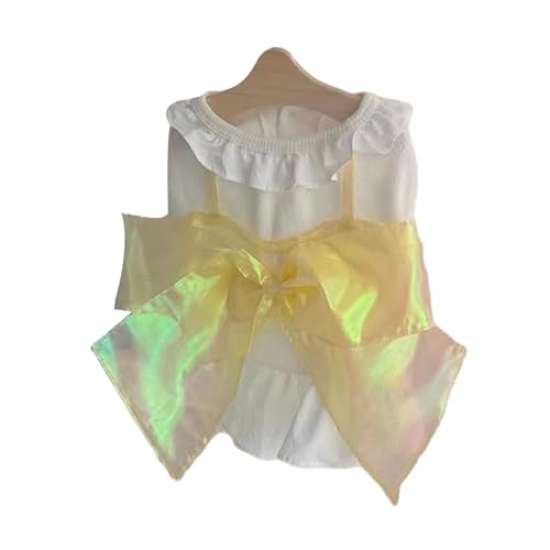 SHINROAD Haustierkleid mit Nackenknopf, Prinzessin, für Hunde und Katzen, ärmelloser Rock mit Seitenschlitz, Satinschleife, atmungsaktiv, hautfreundlich, Sommer-Outfit, Größe S bis Gelb, Größe S SHINROAD Haustierkleid mit Nackenknopf, Prinzessin, für Hunde und Katzen, ärmelloser Rock mit Seitenschlitz, Satinschleife, atmungsaktiv, hautfreundlich, Sommer-Outfit, Größe S bis Gelb, Größe S von SHINROAD