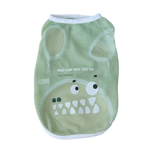 SHINROAD Haustierkleidung mit Cartoon-Druck-Design, lustige Designs, Weste, Top, bequem, Sommer, kühles Netzgewebe, atmungsaktives T-Shirt für Hunde, Grün, Größe M SHINROAD Haustierkleidung mit Cartoon-Druck-Design, lustige Designs, Weste, Top, bequem, Sommer, kühles Netzgewebe, atmungsaktives T-Shirt für Hunde, Grün, Größe M von SHINROAD