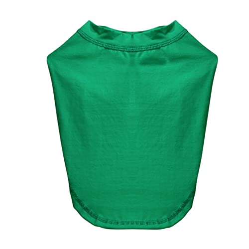 SHINROAD Hunde-Basis-Shirt, einfarbig, modisch, bequem, für kleine und mittelgroße Hunde, Grün, Größe 2XL von SHINROAD