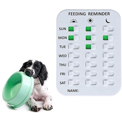 SHINROAD Hunde-Fütterungserinnerung, magnetischer Erinnerungsaufkleber, tägliche Indikationstabelle Füttern Sie Ihre Haustiere, Kühlschrankmagnete und doppelseitiges Klebeband, verhindern von SHINROAD