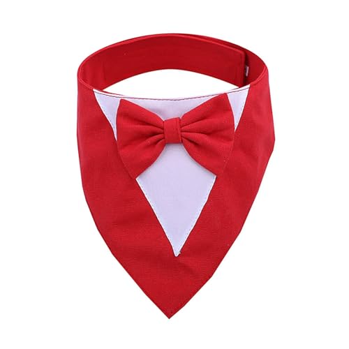 SHINROAD Hunde-Halstuch, Smoking mit Fliege, verstellbares Dreieck-Lätzchen, Schal für kleine bis mittelgroße Hunde, Katzen, modisches Accessoire, Hochzeit, spezielles Rot, Größe L SHINROAD Hunde-Halstuch, Smoking mit Fliege, verstellbares Dreieck-Lätzchen, Schal für kleine bis mittelgroße Hunde, Katzen, modisches Accessoire, Hochzeit, spezielles Rot, Größe L von SHINROAD