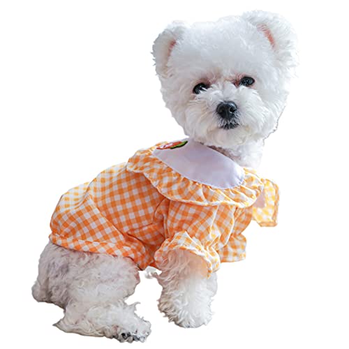 SHINROAD Hunde-Shirt für Hunde, niedlich, atmungsaktiv, Polyester, Grün, 4 Beine, für Hochzeiten, Orange, Größe M von SHINROAD