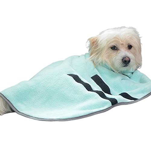 SHINROAD Hundebademantel Katzentuch Haustierbademantel schnell trocknend super saugfähig weiche Textur Hunde Badetuch Haustierbedarf Grün XS von SHINROAD
