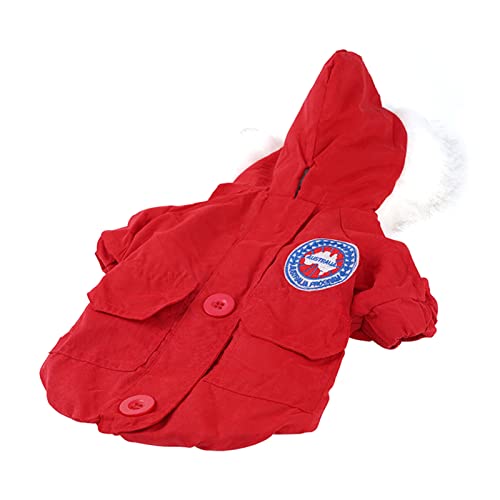 SHINROAD Hundebekleidung Haustier Mantel Baumwolle Kleidung Dicke Lose Winter Zweibein Hund Haustier Mantel Kleidung Haustier Zubehör Rot XL von SHINROAD