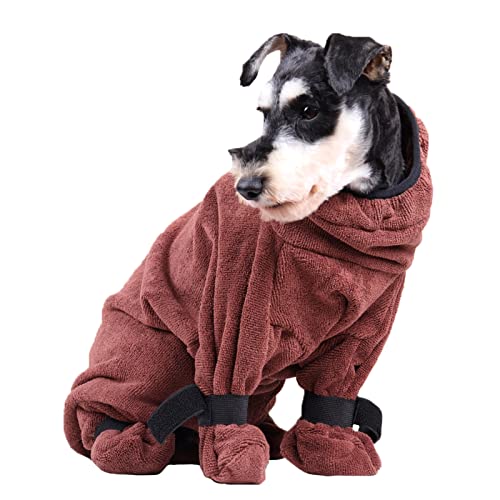 SHINROAD Hundebekleidung für Haustiere, vollständig umwickelter Reißverschluss, wasserabsorbierend, mittelgroß, groß, saugfähig, Bademantel für Hunde von SHINROAD