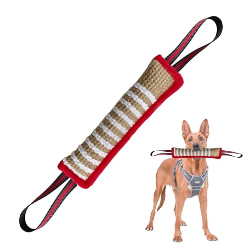 SHINROAD Hundespielzeug Hund Tough Jute Beißkissen - Langlebiges Trainingsgerät - Welpen bis Große Hunde Interaktives Spielzeug für Große Hunde und Kleine Hunde (Rot) von SHINROAD