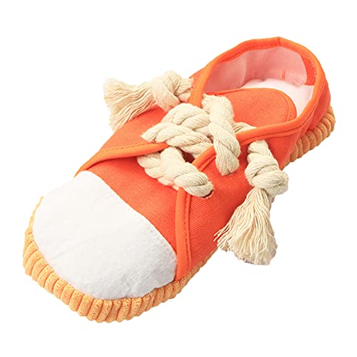SHINROAD Hundespielzeug in Schuhform, kreatives Spielzeug, reine Farbe, weicher Stoff, für Hunde, Kauspielzeug für Haustiere, Orange von SHINROAD