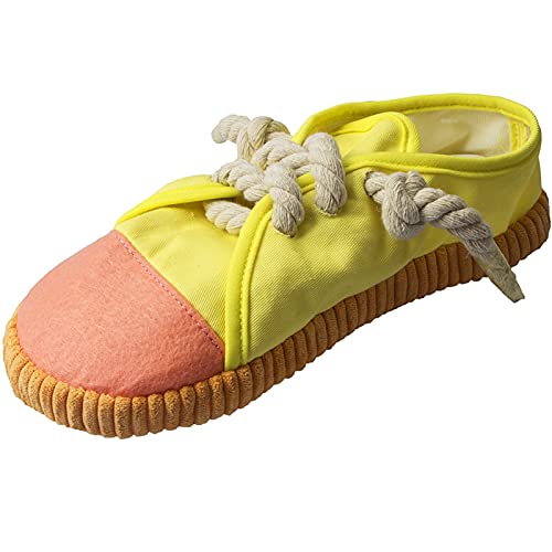 SHINROAD Kauspielzeug für Hunde in Schuhform, kreativ, reine Farbe, weicher Stoff, Kauspielzeug für Haustiere, Gelb von SHINROAD