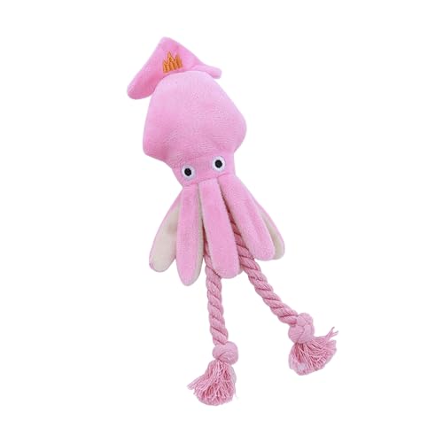 SHINROAD Kauspielzeug für kleine Hunde Hundebegleiter Plüsch Gesang Oktopus Form Haustier Zahnreinigung Interaktive Bekämpfung Langeweile Rosa von SHINROAD