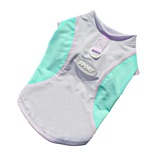 SHINROAD Kühlendes Outfit für Hunde, Eisseide, atmungsaktiv, schnelltrocknend, für kleine und mittelgroße Hunde, Sonnenschutzkleidung mit UV-Luftzirkulation, Grün/Violett, Größe L SHINROAD Kühlendes Outfit für Hunde, Eisseide, atmungsaktiv, schnelltrocknend, für kleine und mittelgroße Hunde, Sonnenschutzkleidung mit UV-Luftzirkulation, Grün/Violett, Größe L von SHINROAD