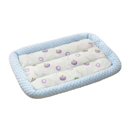 SHINROAD Kühlkissen für Haustiere, mit Cartoon-Früchten, maschinenwaschbar, rutschfest, Eisseide für Hunde, Katzen, Sommerkissen, bequem, Blau, S von SHINROAD