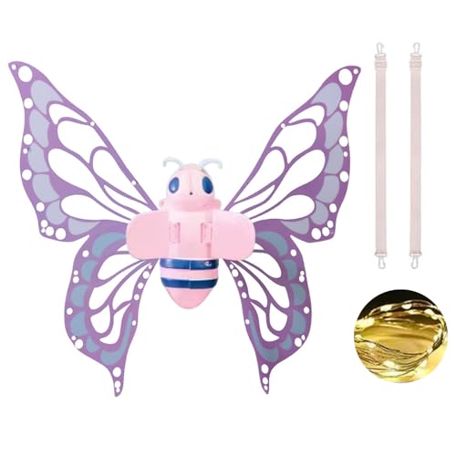 SHINROAD Langlebige Schmetterlingsflügel, elektrisch mit Lichtern, Musik, flatternde Fee, Elfe, LED, Kinder, leicht, verstellbare Riemen für Kostüm, Rosa SHINROAD Langlebige Schmetterlingsflügel, elektrisch mit Lichtern, Musik, flatternde Fee, Elfe, LED, Kinder, leicht, verstellbare Riemen für Kostüm, Rosa von SHINROAD