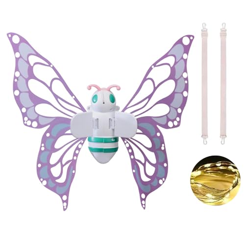 SHINROAD Langlebige Schmetterlingsflügel, elektrisch mit Lichtern, Musik, flatternde Fee, Elfe, LED, Kinder, leicht, verstellbare Träger für Kostüm, Weiß SHINROAD Langlebige Schmetterlingsflügel, elektrisch mit Lichtern, Musik, flatternde Fee, Elfe, LED, Kinder, leicht, verstellbare Träger für Kostüm, Weiß von SHINROAD