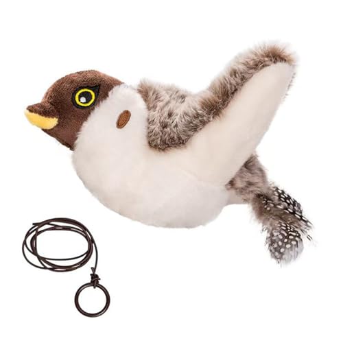 SHINROAD Langlebiges Katzenspielzeug, interaktiv, flatternde Flügel, berührungsaktiviert, elektrisch, fliegende Vögel mit Zwitschergeräuschen, Plüschspatz für Katzen, Hunde, Bewegung, Haustieraktiv SHINROAD Langlebiges Katzenspielzeug, interaktiv, flatternde Flügel, berührungsaktiviert, elektrisch, fliegende Vögel mit Zwitschergeräuschen, Plüschspatz für Katzen, Hunde, Bewegung, Haustieraktiv von SHINROAD