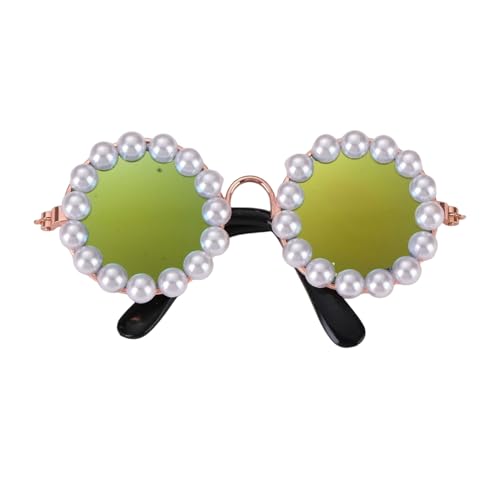 SHINROAD Mini Haustier Brille Sonnenbrille mit Kunstperlen Dekoration Künstliche Leichte Fotografie Zubehör für kleine Katzen Hunde Festivals Golden SHINROAD Mini Haustier Brille Sonnenbrille mit Kunstperlen Dekoration Künstliche Leichte Fotografie Zubehör für kleine Katzen Hunde Festivals Golden von SHINROAD