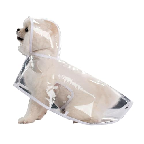 SHINROAD Modische Haustierkleidung, transparente Jacke, Regenmantel, mit Kapuze, wasserdicht, leicht, Mantel für kleine, mittelgroße Hunde und Katzen, tragbar, atmungsaktiv, Poncho mit weißem XXXXL SHINROAD Modische Haustierkleidung, transparente Jacke, Regenmantel, mit Kapuze, wasserdicht, leicht, Mantel für kleine, mittelgroße Hunde und Katzen, tragbar, atmungsaktiv, Poncho mit weißem XXXXL von SHINROAD