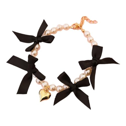 SHINROAD Niedliches Haustierhalsband mit Kunstperlen, Liebesanhänger, verstellbare Hundeperlenhalskette, Schleife, Herz für kleine bis mittelgroße Hunde, Katzen, Hochzeitszubehör, Retro-Design SHINROAD Niedliches Haustierhalsband mit Kunstperlen, Liebesanhänger, verstellbare Hundeperlenhalskette, Schleife, Herz für kleine bis mittelgroße Hunde, Katzen, Hochzeitszubehör, Retro-Design von SHINROAD