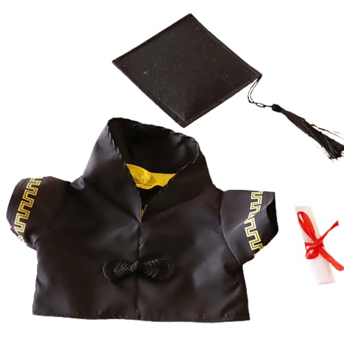 SHINROAD Puppen-Abschlusszubehör, Feier-Outfit, 30 cm, Kleid Set mit Quasten, Hut, Diplom, Plüschtier, Baumwolle, Junggesellenuniform, akademisches Kleid, Kleidung, Liebhaber, Gelb SHINROAD Puppen-Abschlusszubehör, Feier-Outfit, 30 cm, Kleid Set mit Quasten, Hut, Diplom, Plüschtier, Baumwolle, Junggesellenuniform, akademisches Kleid, Kleidung, Liebhaber, Gelb von SHINROAD