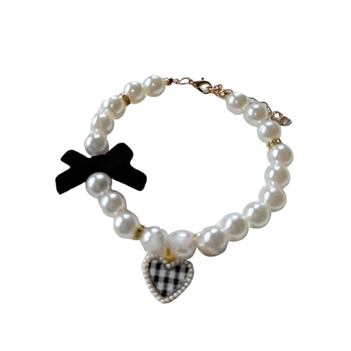 SHINROAD Rotes Haustierhalsband für Katzen, Kunstperlen, Hund mit Herz, Schleife, Anhänger, verstellbare Träger, Kristallimitat für Katzen, Hunde, Vintage-Stil, Schmuck, Schwarz, Größe L SHINROAD Rotes Haustierhalsband für Katzen, Kunstperlen, Hund mit Herz, Schleife, Anhänger, verstellbare Träger, Kristallimitat für Katzen, Hunde, Vintage-Stil, Schmuck, Schwarz, Größe L von SHINROAD