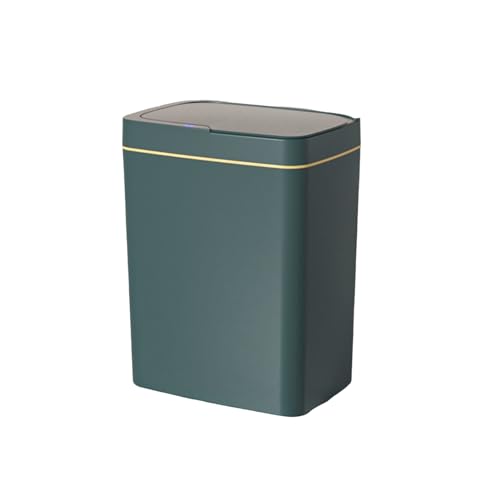 SHINROAD Stille Öffnung Müll Touchess Sensor Automatisch Abwärtskabine mit Deckel 15 l großer Kapazität USB -Ladung Badezimmer Intelligenter Müll Atrovirens USB-Aufladung von SHINROAD