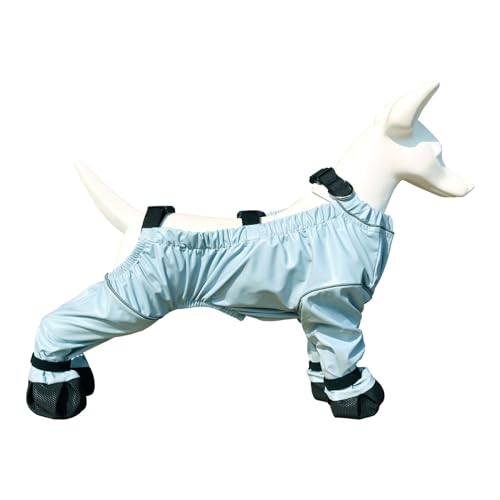 SHINROAD Wasserdichte Hundeschuhe für regnerische Tage, Regenstiefel mit rutschfester Sohle, Leggings-Set, Pfotenschutz, Schnee, Outdoor-Abenteuer, bequem, langlebig, leicht bis XL von SHINROAD