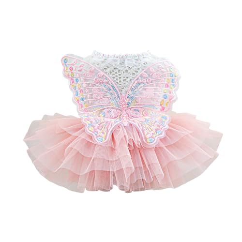SHINROAD Welpen-Outfit Niedlicher Hunderock Hund Prinzessin Kleid Haustier Schmetterling Spitze Kuchen Camisole Rock Welpenkleid Süßes Kostüm für Geburtstag Hochzeit Party Rosa S SHINROAD Welpen-Outfit Niedlicher Hunderock Hund Prinzessin Kleid Haustier Schmetterling Spitze Kuchen Camisole Rock Welpenkleid Süßes Kostüm für Geburtstag Hochzeit Party Rosa S von SHINROAD
