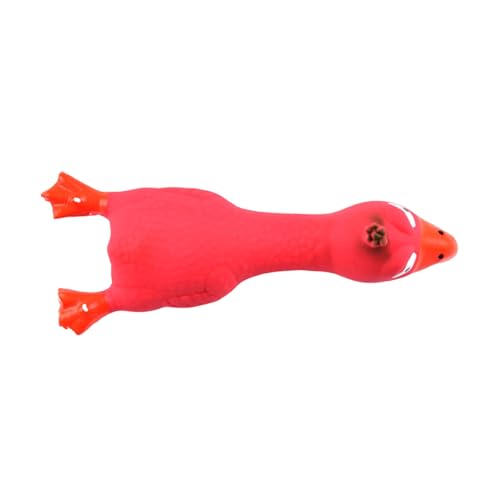 SHINROAD Zahnreinigung Haustier Spielzeug Bissfest Hund Latex Huhn mit Sound Langeweile Linderung Molar Lustig Quietschend Rot von SHINROAD
