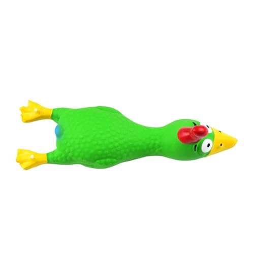 SHINROAD Zahnreinigung Haustier Spielzeug Bissfest Hund Latex Huhn mit Sound Langeweile Linderung Molar Lustig Quietschendes Grün von SHINROAD