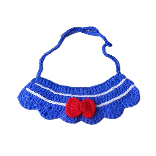Strawberry Haustier-Halsband-Zubehör, gestrickte Krawatte, verstellbarer Riemen für kleine Tiere, niedliches Schleifen-Design, Rüschen-Dekoration, weich, atmungsaktiv, Halsbekleidung, Hühner von SHINROAD