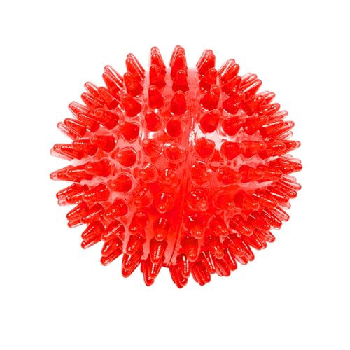 Tpr Material Hundespielzeug Kauspielzeug Kauspielzeug Quietschender Kauen Sound Ball Sichere Zahnreinigung Interaktive Welpenbälle Trainingsspielzeug für Langeweile Linderung Dental Rot von SHINROAD