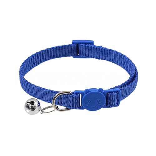 Verstellbares Katzenhalsband mit Schnellverschluss-Sicherheitsmanschette, weiches Nylon-Design, bunte Optionen, ausbruchsicher, bequeme Katzen, Blau von SHINROAD