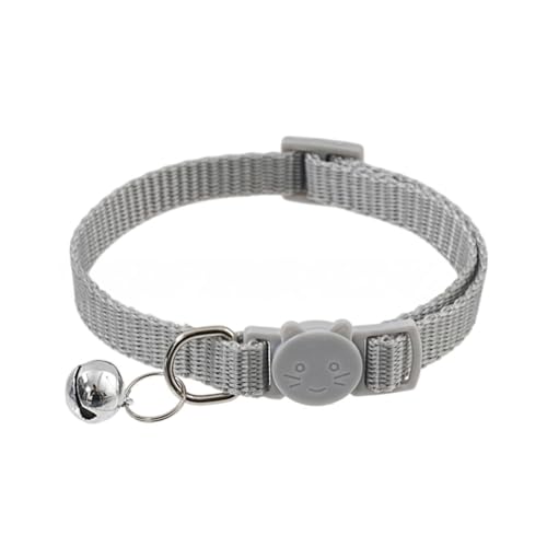 Verstellbares Katzenhalsband mit Schnellverschluss-Sicherheitsmanschettenschnalle, weiches Nylon-Design, bunte Optionen, ausbruchsicher, bequeme Katzen, Grau Verstellbares Katzenhalsband mit Schnellverschluss-Sicherheitsmanschettenschnalle, weiches Nylon-Design, bunte Optionen, ausbruchsicher, bequeme Katzen, Grau von SHINROAD