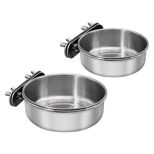 Vogelkäfig-Schüssel mit abnehmbarer Halterung, Käfig-Futterstation, 1/2 Stück, kleiner Käfig-Futterklemme, Edelstahl, Wasserfutter, Haustierzubehör für Papageien, 2 Stück Vogelkäfig-Schüssel mit abnehmbarer Halterung, Käfig-Futterstation, 1/2 Stück, kleiner Käfig-Futterklemme, Edelstahl, Wasserfutter, Haustierzubehör für Papageien, 2 Stück von SHINROAD