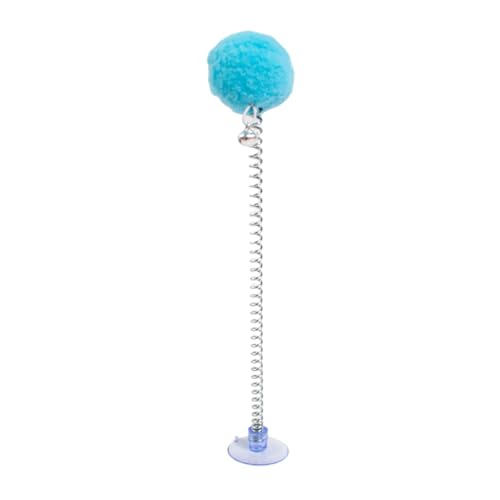 Weiches Plüsch-Katzenspielzeug, Flaumball, Feder-Teaser mit Saugnapf, Bodenstab, Glockenkopf, Unterhaltung für den Innenbereich, Blau Weiches Plüsch-Katzenspielzeug, Flaumball, Feder-Teaser mit Saugnapf, Bodenstab, Glockenkopf, Unterhaltung für den Innenbereich, Blau von SHINROAD