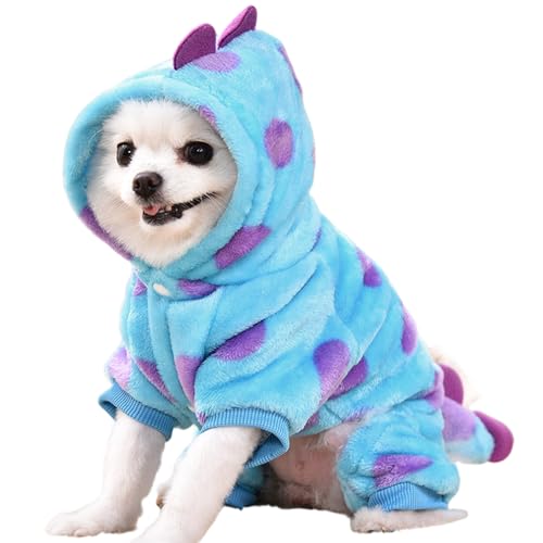 Katze Kleidung lustige Dinosaurierhund-Outfits mit Hut Plüsch warme Haustierkleidung für kleines Welpenkätzchen mit einem Gewicht von 10-14 kg Katze Kleidung lustige Dinosaurierhund-Outfits mit Hut Plüsch warme Haustierkleidung für kleines Welpenkätzchen mit einem Gewicht von 10-14 kg von SHITOOMFE