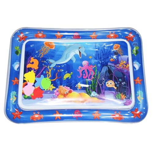 SHITOOMFE Wassermatte für Katzen, 26x20 Zoll PVC wasserablösbare sensorische Spielmatte für Katzen - Interaktive Bauchzeit für Innenräume von SHITOOMFE