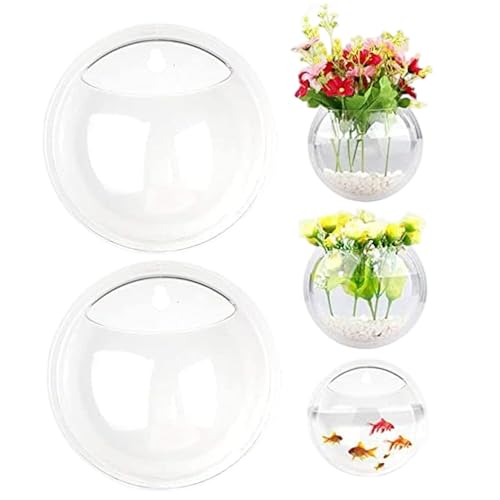 Wandfischtank 2pcs 5, 9 Zoll klare Acrylwandfischschale mit vorgeborenem Loch kleines Hanga-Aquarium für Home Office Dekoration Wandfischtank 2pcs 5, 9 Zoll klare Acrylwandfischschale mit vorgeborenem Loch kleines Hanga-Aquarium für Home Office Dekoration von SHITOOMFE