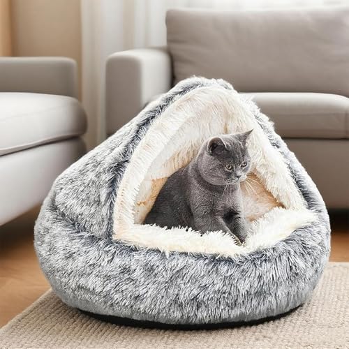 SHJOEE 50cm Plüsch Haustierbett Katzenbett Waschbar Katzenschlafplatz für Katzen Flauschiges Kätzchen Welpen Kuschelbett SHJOEE 50cm Plüsch Haustierbett Katzenbett Waschbar Katzenschlafplatz für Katzen Flauschiges Kätzchen Welpen Kuschelbett von SHJOEE