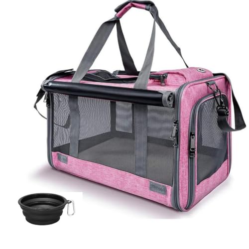 SHJOEE Transportbox für Hund Katze Faltbar Hundebox Atmungsaktiv Hundetasche Oxford Reisetasche für große Katzen und Welpen Outdoor Haustiertransportbox für Auto,Zug,Tierarzt,Reisen,Zuhause (Pink) SHJOEE Transportbox für Hund Katze Faltbar Hundebox Atmungsaktiv Hundetasche Oxford Reisetasche für große Katzen und Welpen Outdoor Haustiertransportbox für Auto,Zug,Tierarzt,Reisen,Zuhause (Pink) von SHJOEE