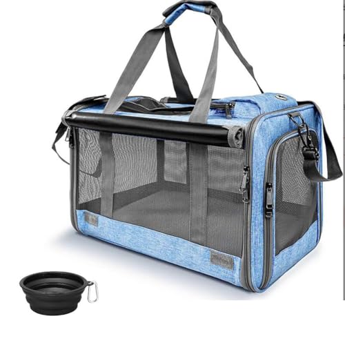 SHJOEE Transportbox für Hund Katze Faltbar Hundebox Atmungsaktiv Hundetasche Oxford Reisetasche für große Katzen und Welpen Outdoor Haustiertransportbox für Auto,Zug,Tierarzt,Reisen,Zuhause (Blau) SHJOEE Transportbox für Hund Katze Faltbar Hundebox Atmungsaktiv Hundetasche Oxford Reisetasche für große Katzen und Welpen Outdoor Haustiertransportbox für Auto,Zug,Tierarzt,Reisen,Zuhause (Blau) von SHJOEE