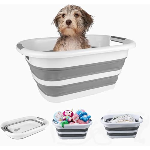 SHJOEE Zusammenklappbar Hundebadewanne Tragbar Haustier Badewanne 40L Faltbar Wäschewanne Multifunktionale Aufbewahrungsbehälter Platzsparend Organizer Indoor Outdoor Kleine Hunde Katzen Wasserbecken SHJOEE Zusammenklappbar Hundebadewanne Tragbar Haustier Badewanne 40L Faltbar Wäschewanne Multifunktionale Aufbewahrungsbehälter Platzsparend Organizer Indoor Outdoor Kleine Hunde Katzen Wasserbecken von SHJOEE