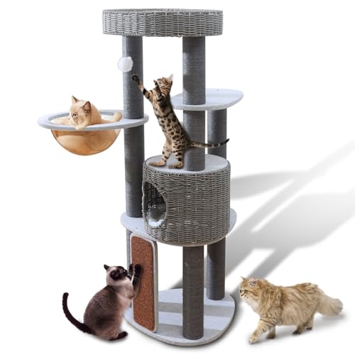 1 Big Modern Design Kratzbaum Turm Katzenturm Sisal überzogen Kratzstämme für Indoor Katzen 1 Big Modern Design Kratzbaum Turm Katzenturm Sisal überzogen Kratzstämme für Indoor Katzen von SHODMI