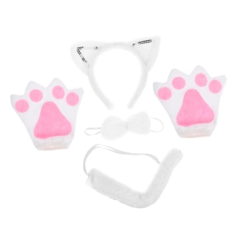 SHOWERORO Satz Mit Katzenkostüm-zubehör Cosplay-Katzenohren Stirnband Handschuhe Fliege Halloween-kostüm SHOWERORO Satz Mit Katzenkostüm-zubehör Cosplay-Katzenohren Stirnband Handschuhe Fliege Halloween-kostüm von SHOWERORO