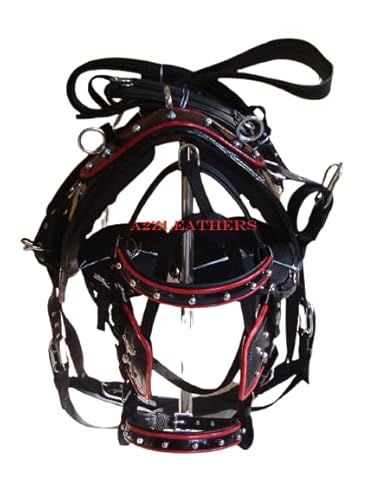 SHOWMEN CRAFT Nylon Driving Harness for Single Horse In Red/White With Showmen Craft0MM Künstliche Diamant (Cubic Zircon) Brow Band Bridle in 4 sizes (Cob)71 von SHOWMEN CRAFT