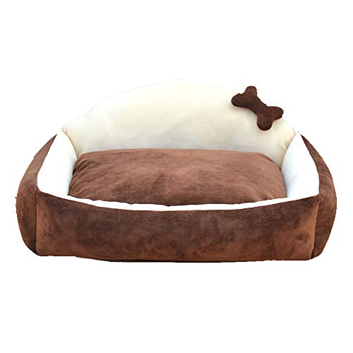 SHPEHP Pet Dog Bed, (S/M/L) Abnehmbar und waschbar ， Big Calming Pets Hundebett für kleine, mittlere und große Hunderassen | Warmes Rechteck-Couchbett-Brown-S von SHPEHP